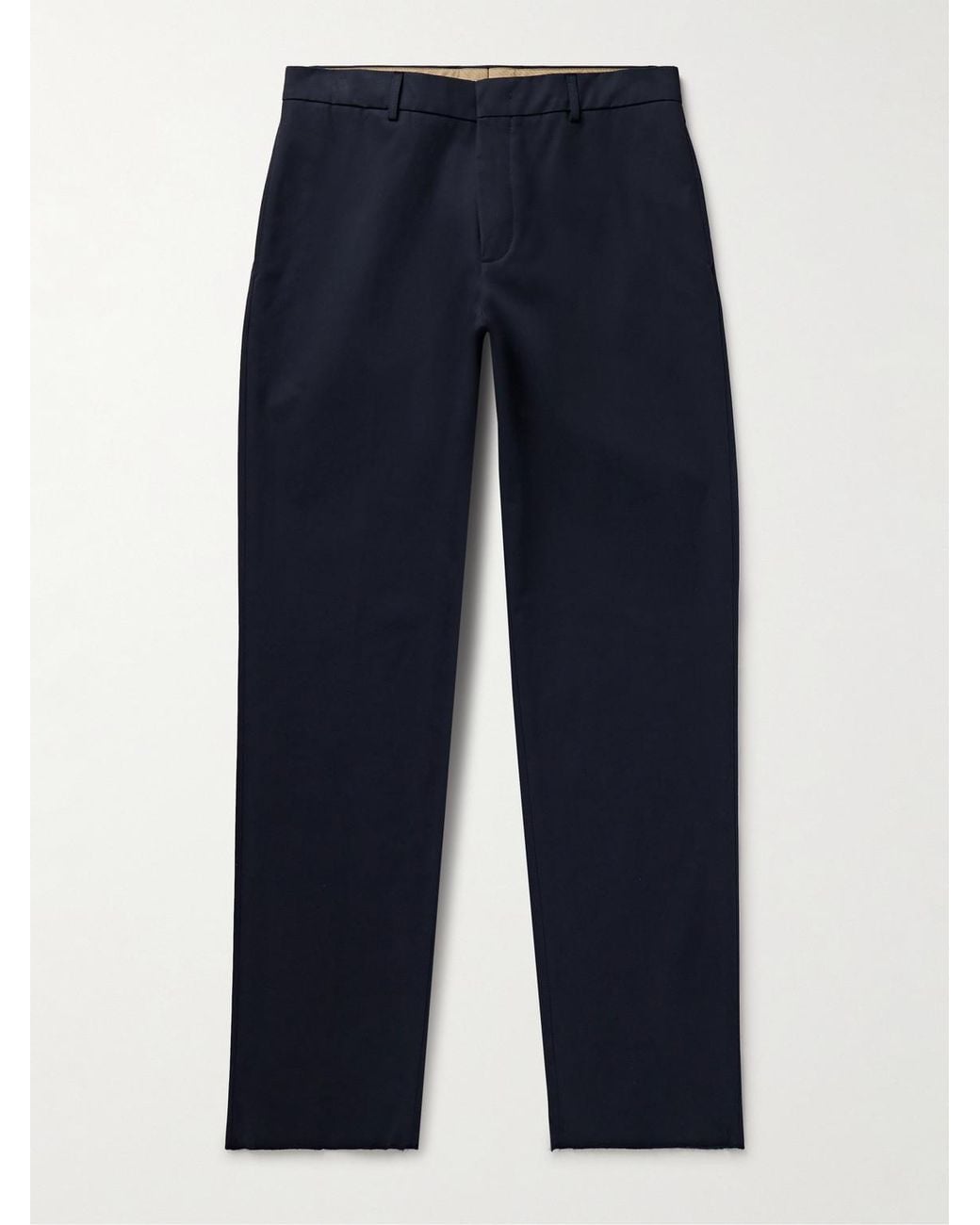 Loro Piana Blue Merse Straight-Leg Cotton-Gabardine Trousers for men