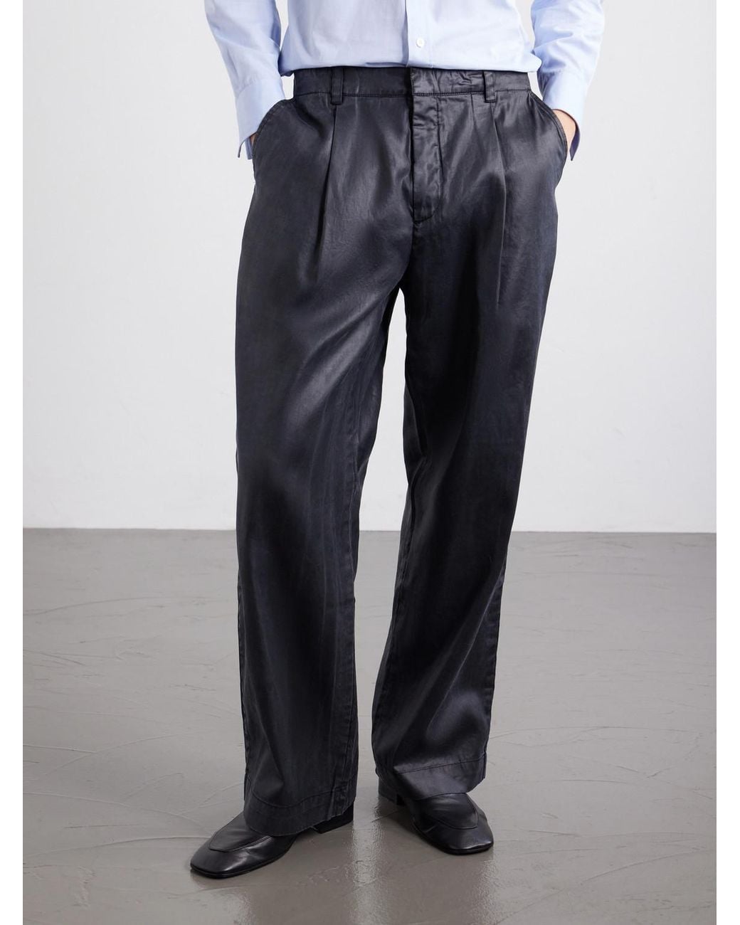Our Legacy Gray Straight-Leg Tencel Lyocell Trousers for men