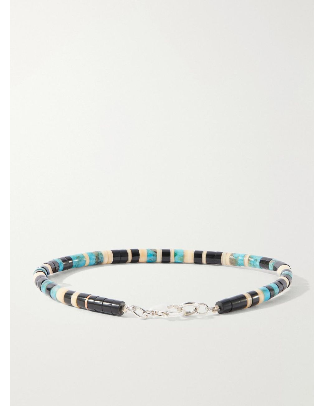 Peyote Bird Natural Yellowstone Sterling Multi-Stone Bracelet for men
