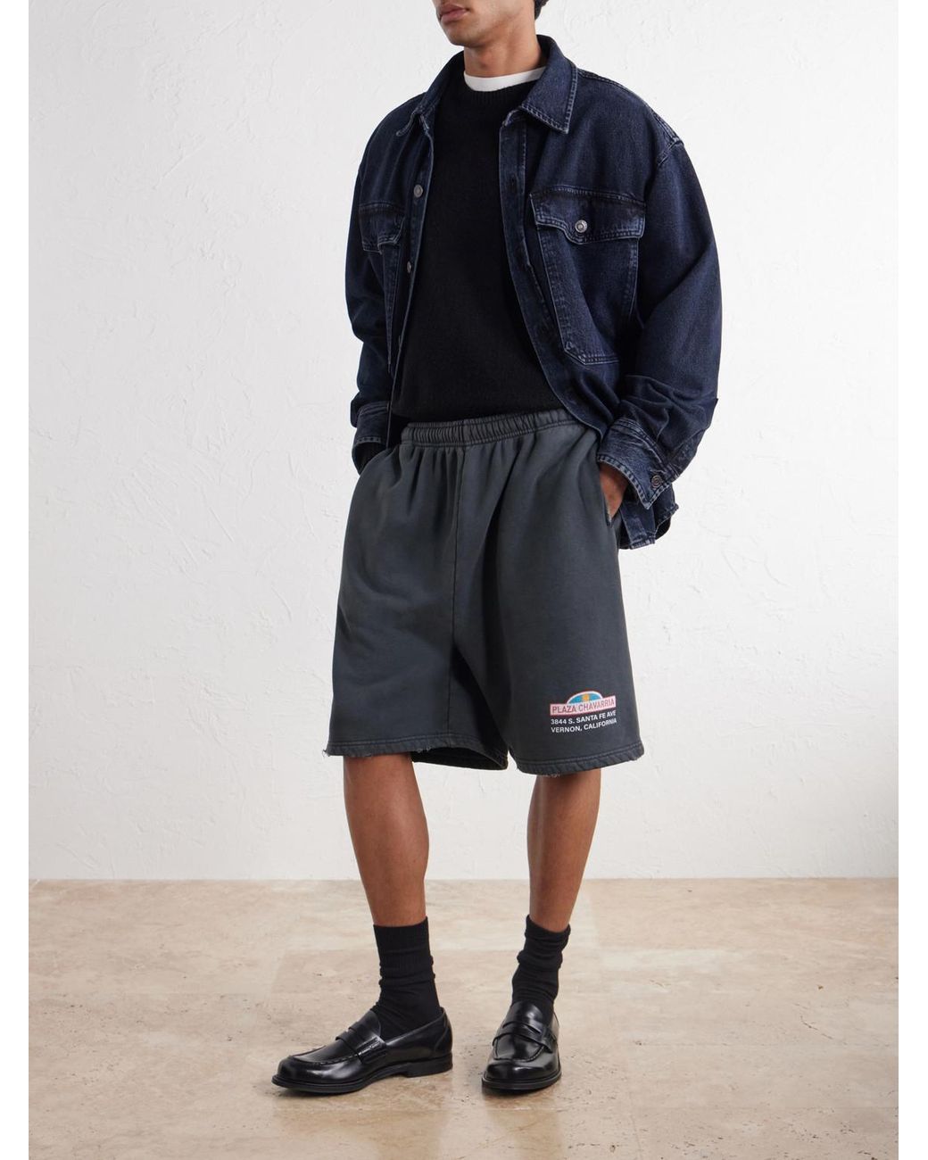 Willy Chavarria Gray Straight-Leg Printed Cotton-Jersey Shorts for men