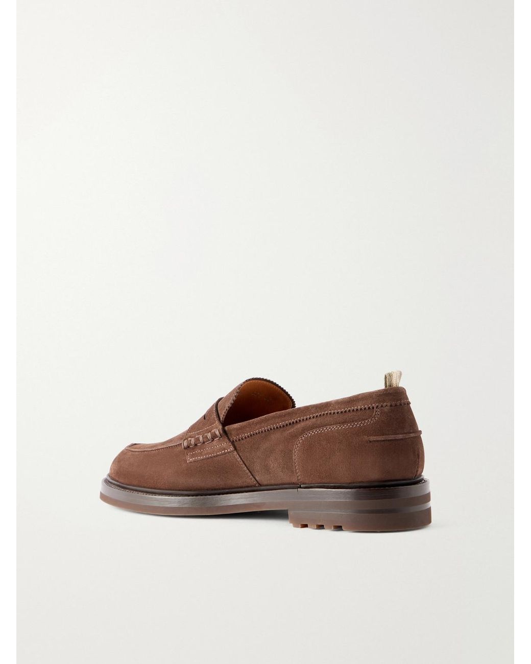 Officine Creative Brown Sax Flexi 001 Suede Loafers for men