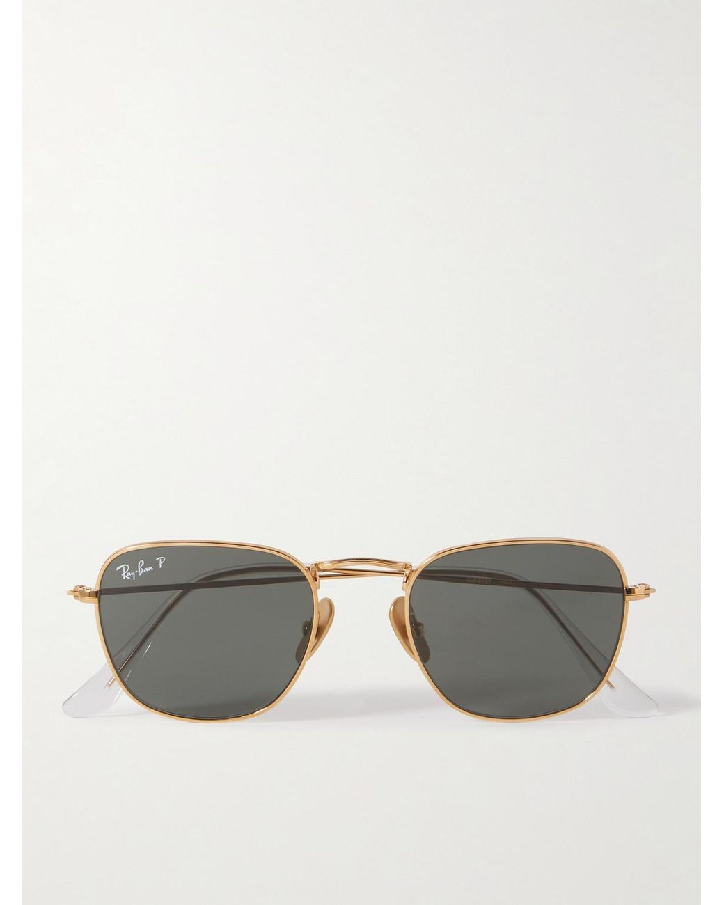 Ray-Ban Frank Round-frame Gold-tone Titanium Polarised Sunglasses in  Metallic for Men | Lyst Australia