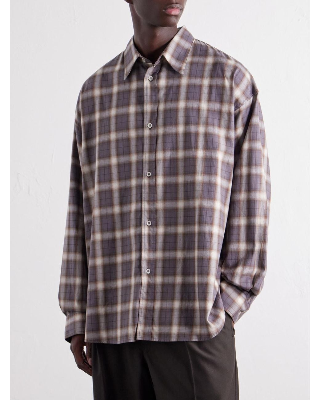 SAGE NATION White Chisholm Checked Flannel Shirt for men