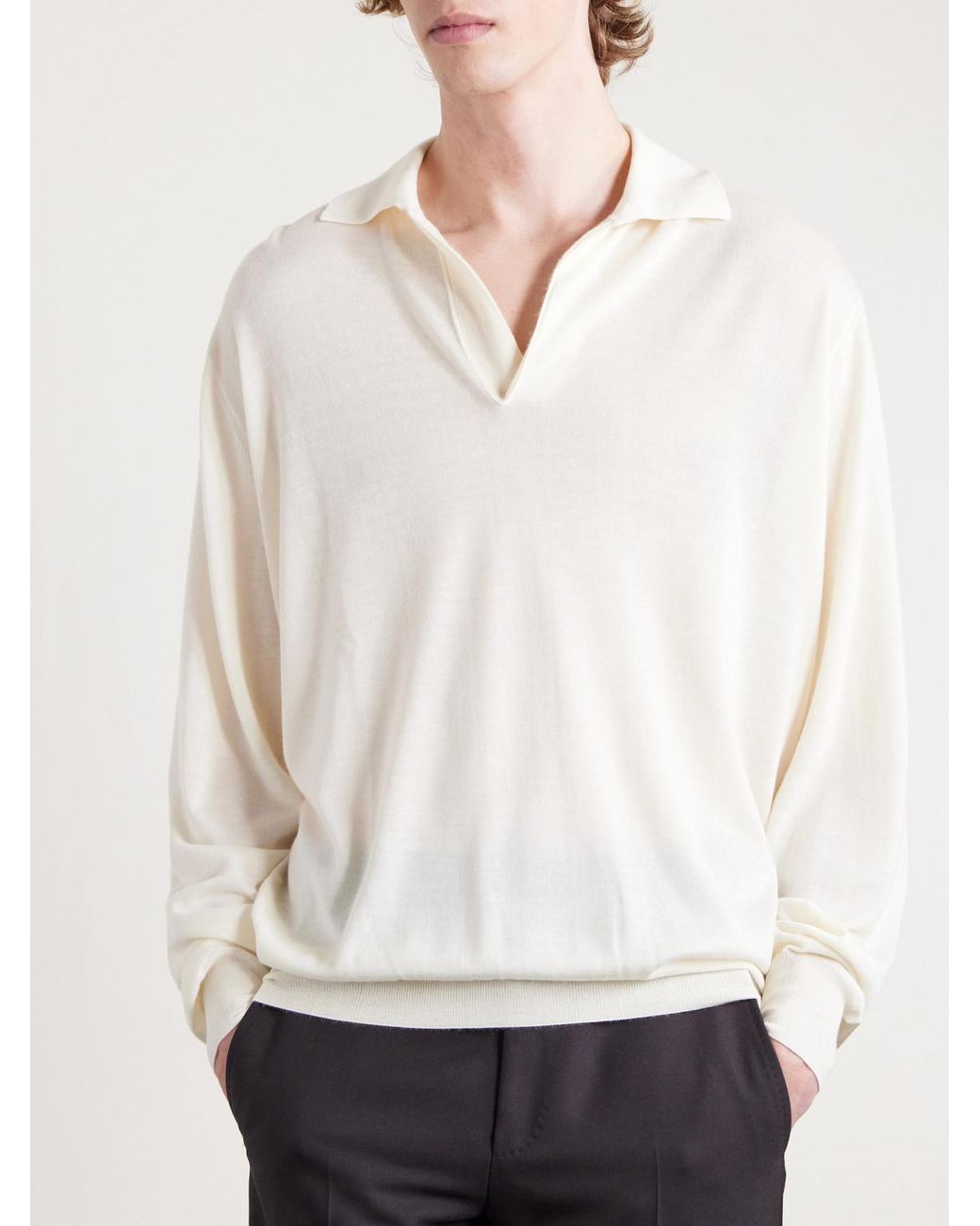Tom Ford White Cashmere Polo Shirt for men