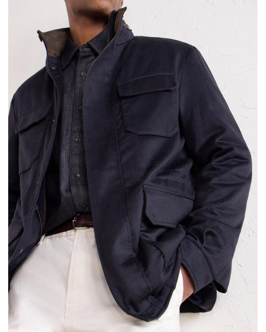 N.Peal Cashmere Blue Vale Cashmere-Twill Jacket for men