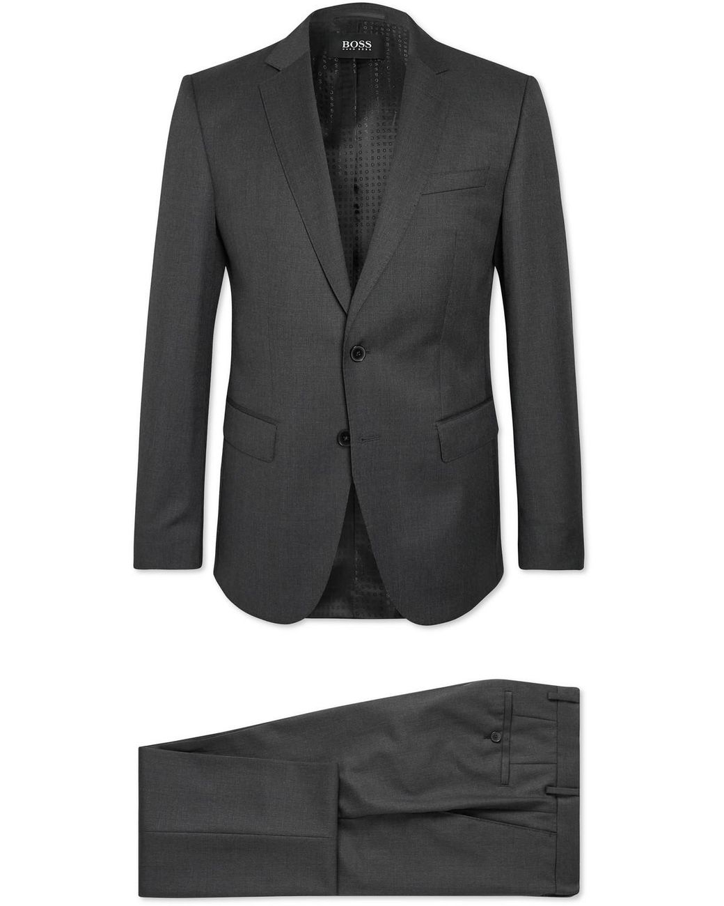 BOSS by HUGO BOSS H-huge 214 Slim-fit Virgin Wool Suit in Black for Men |  Lyst