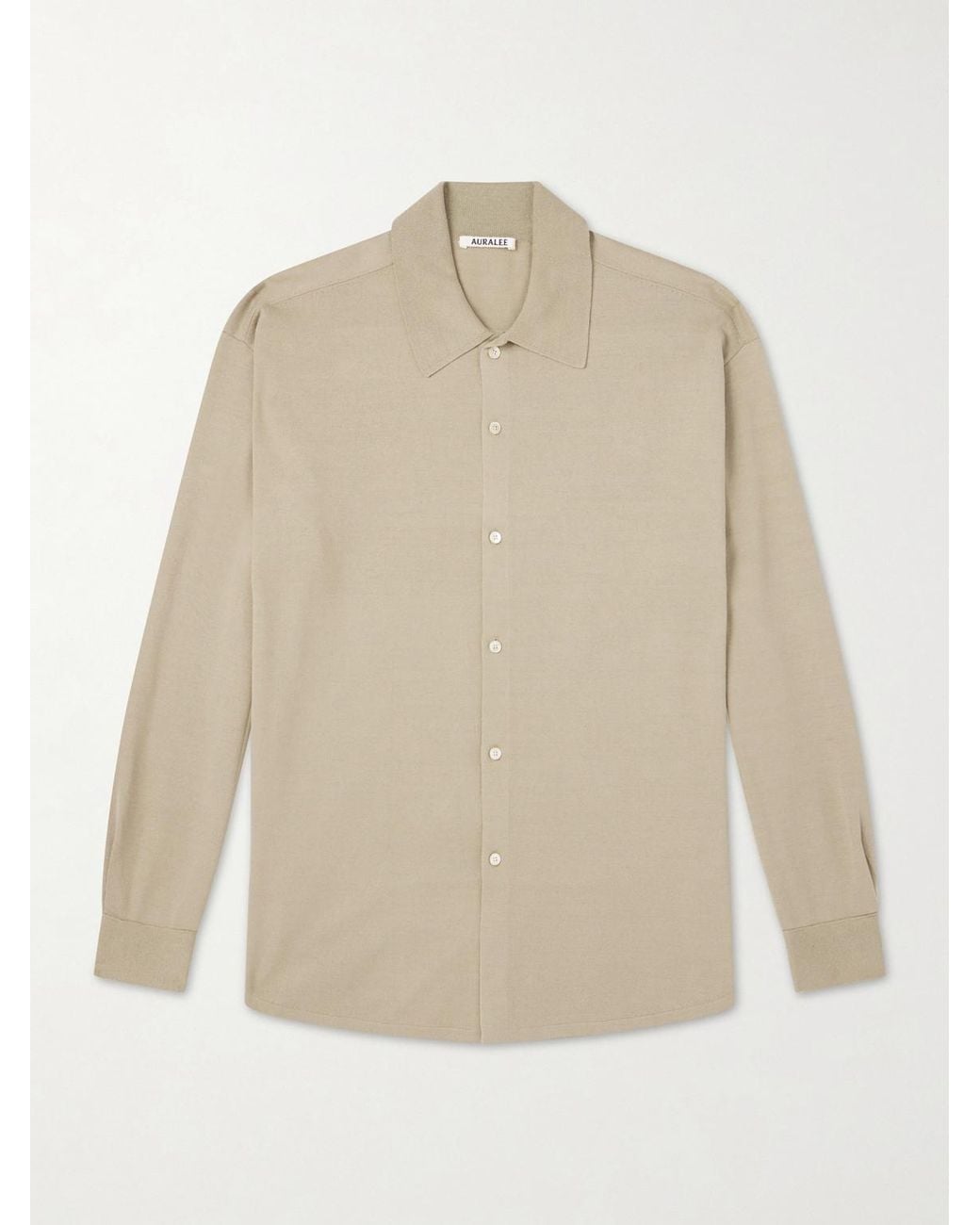 Auralee Natural Knitted Silk Shirt for men