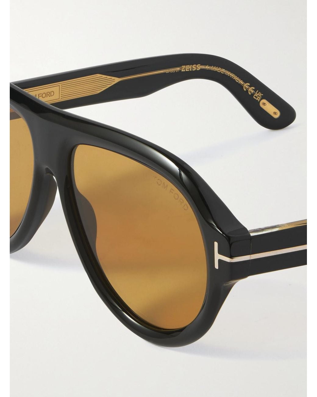 Tom Ford Black Icon Aviator-Style Acetate Sunglasses for men