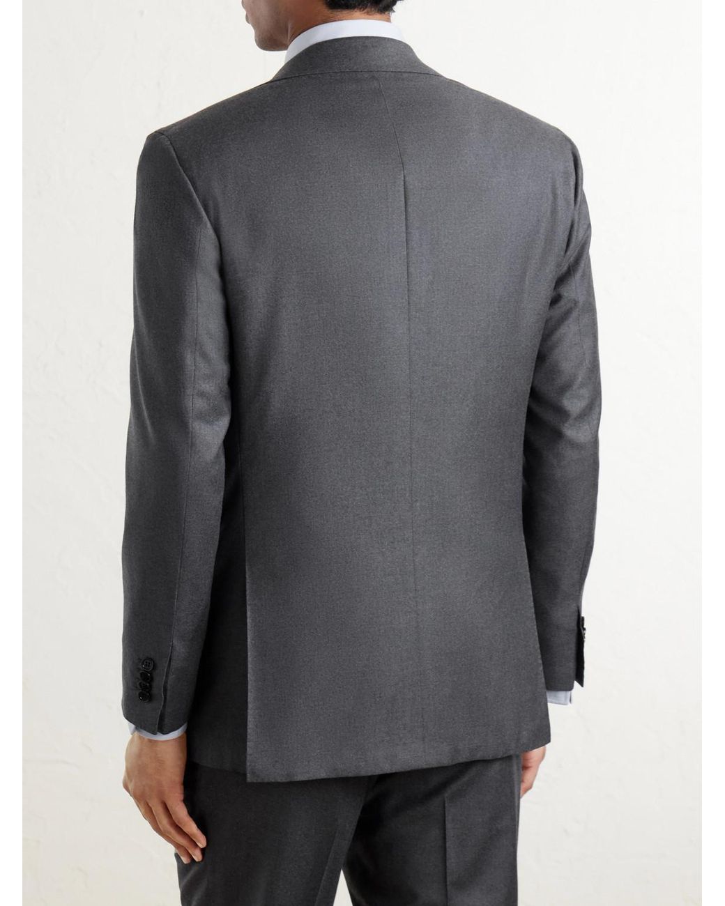 Kiton Gray Brushed Wool Suit Jacket for men