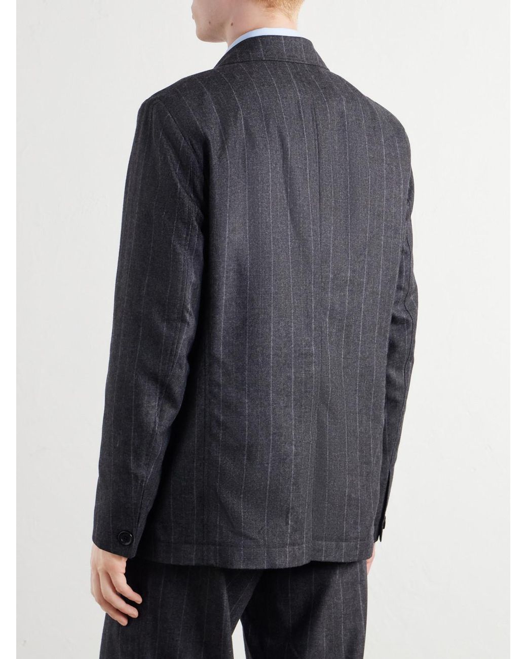 Oliver Spencer Black Westbury Striped Wool-Blend Suit Jacket for men