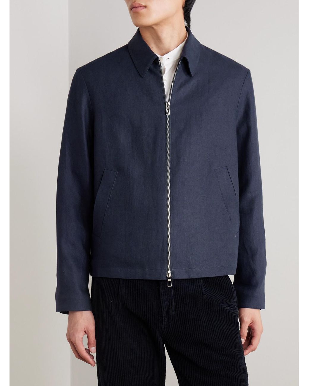 Loro Piana Blue Maurin Linen-Twill Blouson Jacket for men