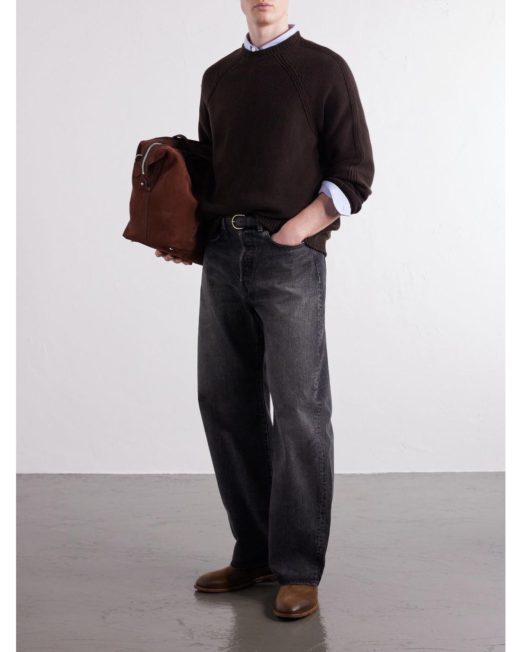 Inis Meáin Black Wool Sweater for men