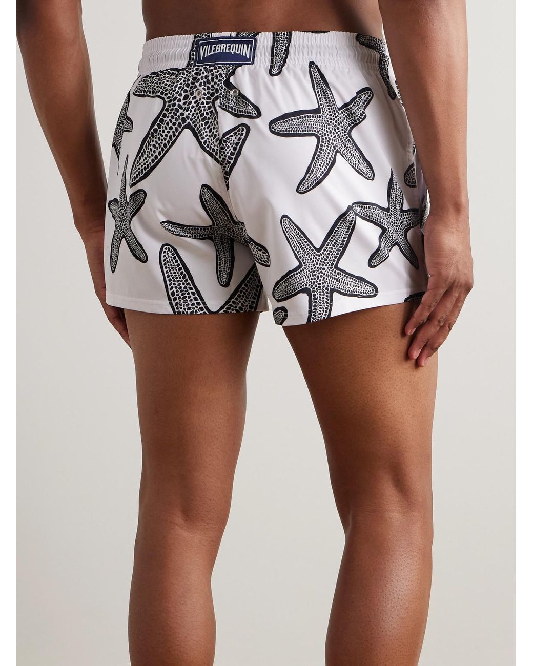 Vilebrequin White Manta Straight-Leg Short-Length Printed Swim Shorts for men