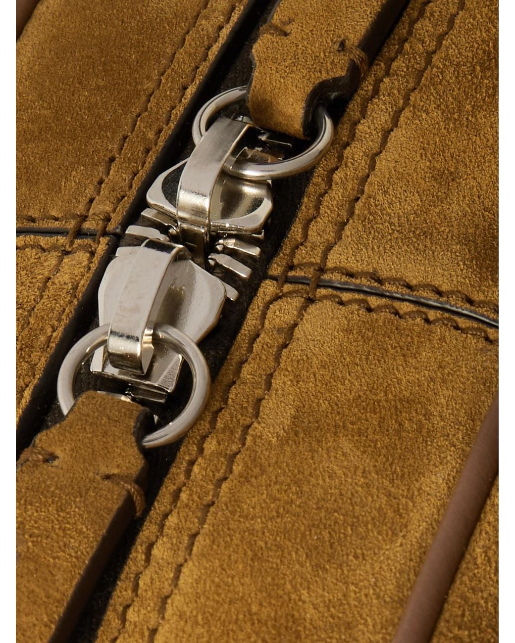 Metier Brown Closer Slim Leather-Trimmed Suede Briefcase for men
