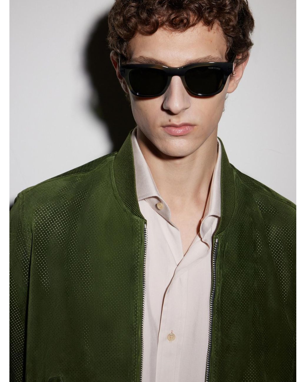 Tom Ford Green Caleb-02 Square-Frame Acetate Sunglasses for men