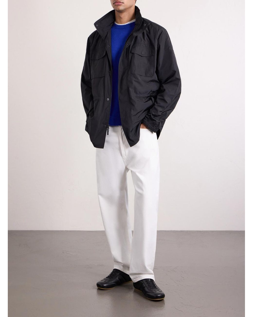 James Perse Gray Zipped Windbreaker Jacket for men