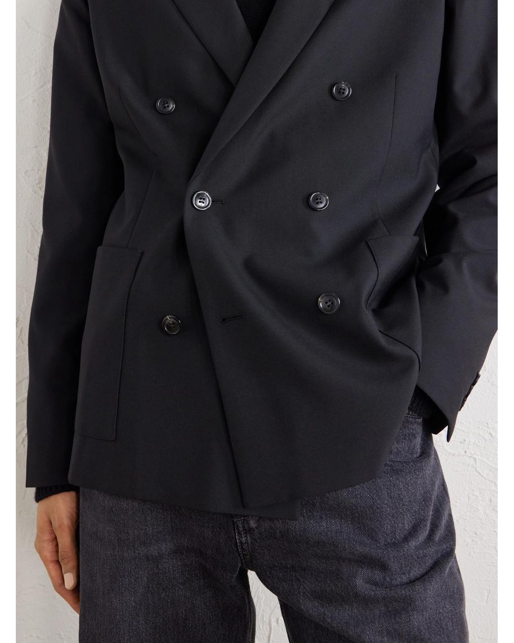 NN07 Black Jordin 10037 Double-Breasted Woven Blazer for men
