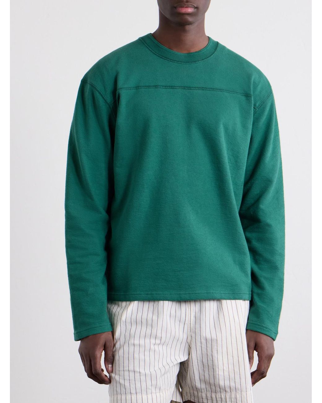 Drake's Green 77 Appliquéd Cotton-Jersey T-Shirt for men