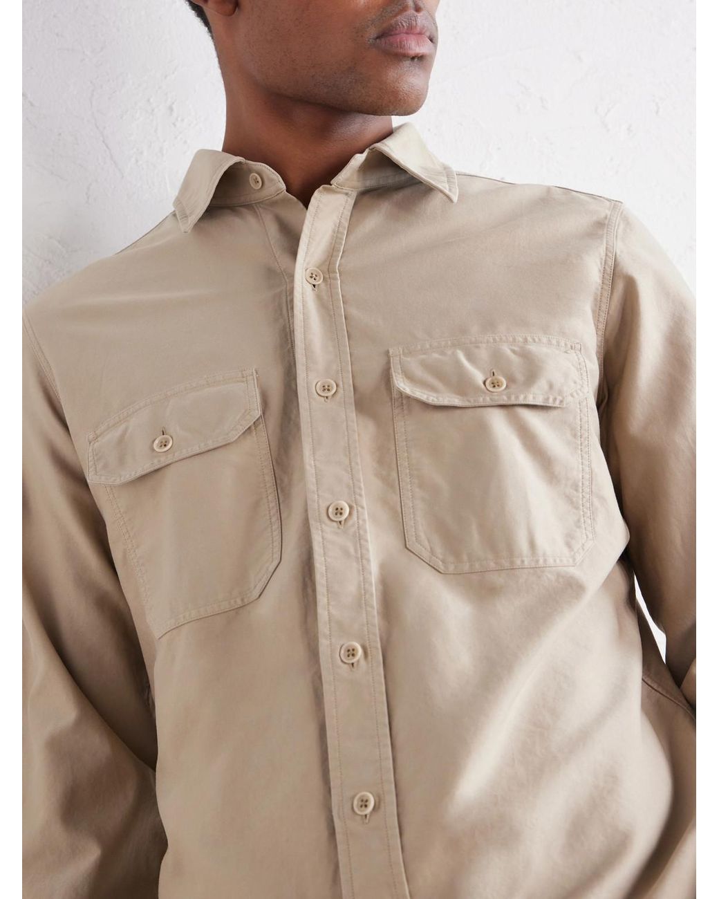 Tom Ford White Garment-Dyed Cotton-Moleskin Shirt for men