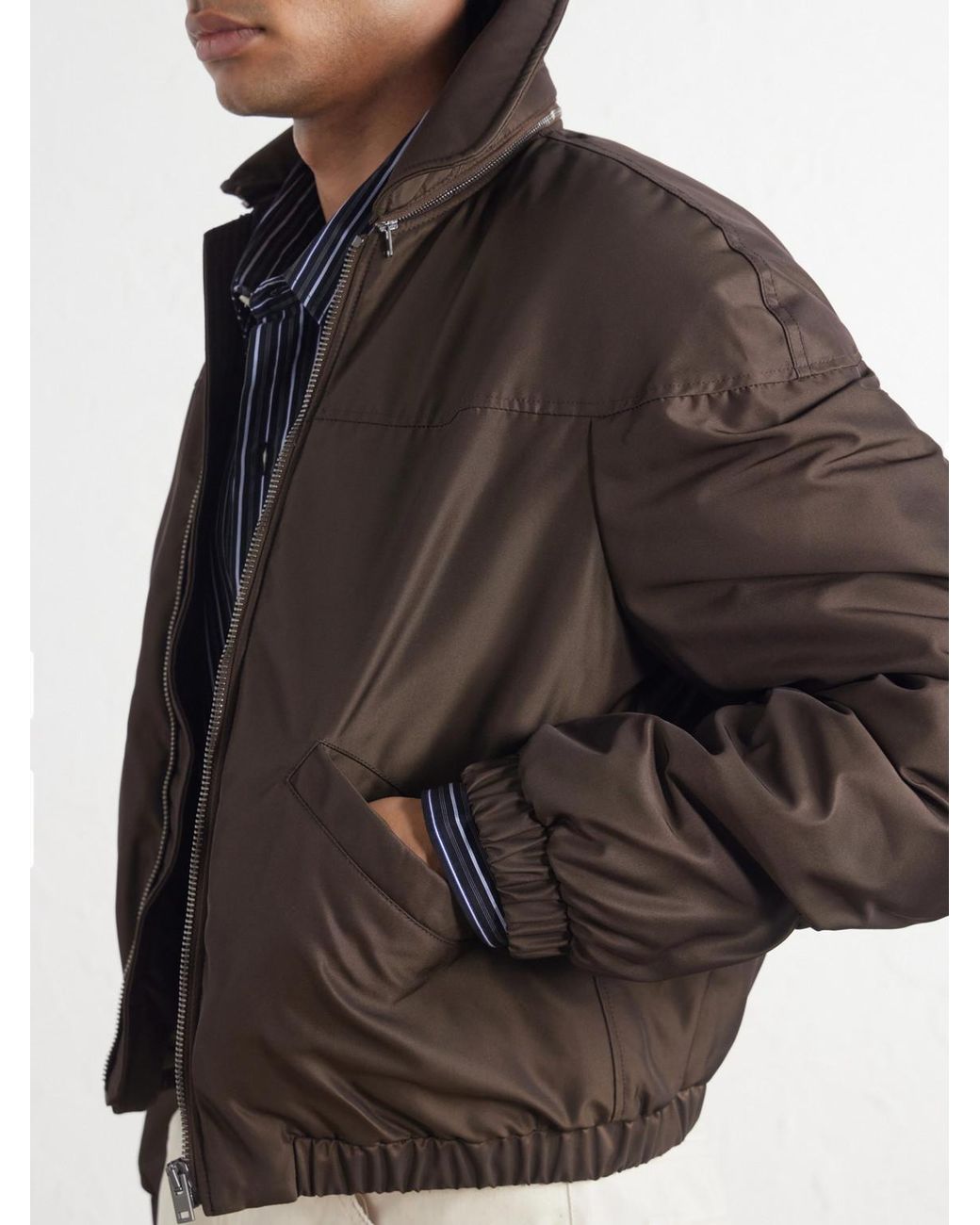 Lemaire Brown Shell Down Blouson Jacket for men
