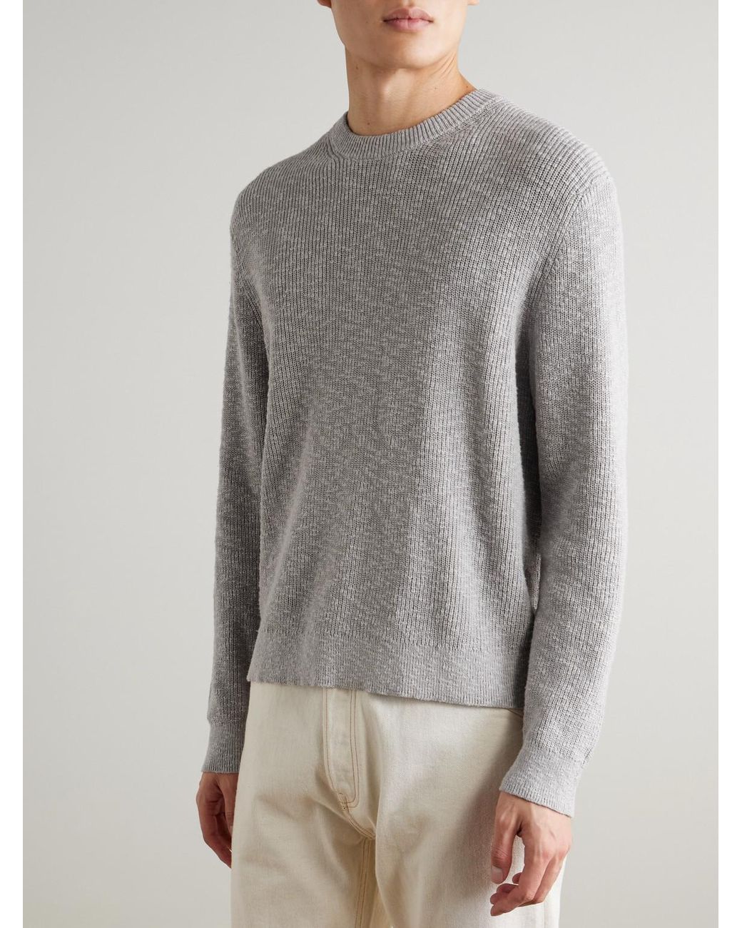NN07 Gray Russell Crew 60028 Cotton Sweater for men