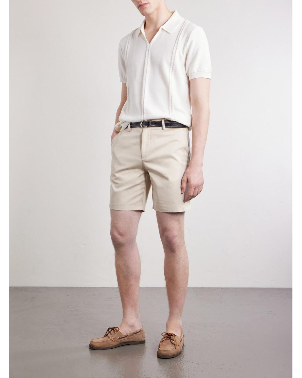 Mr P. Natural Straight-Leg Cotton-Canvas Bermuda Shorts for men