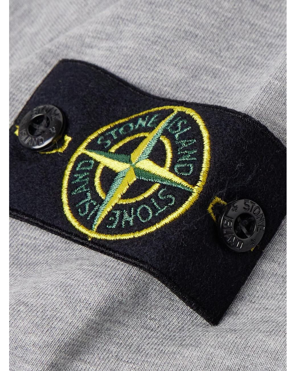 Stone Island Gray Logo-Appliquéd Garment-Dyed Cotton-Jersey Sweatshirt for men