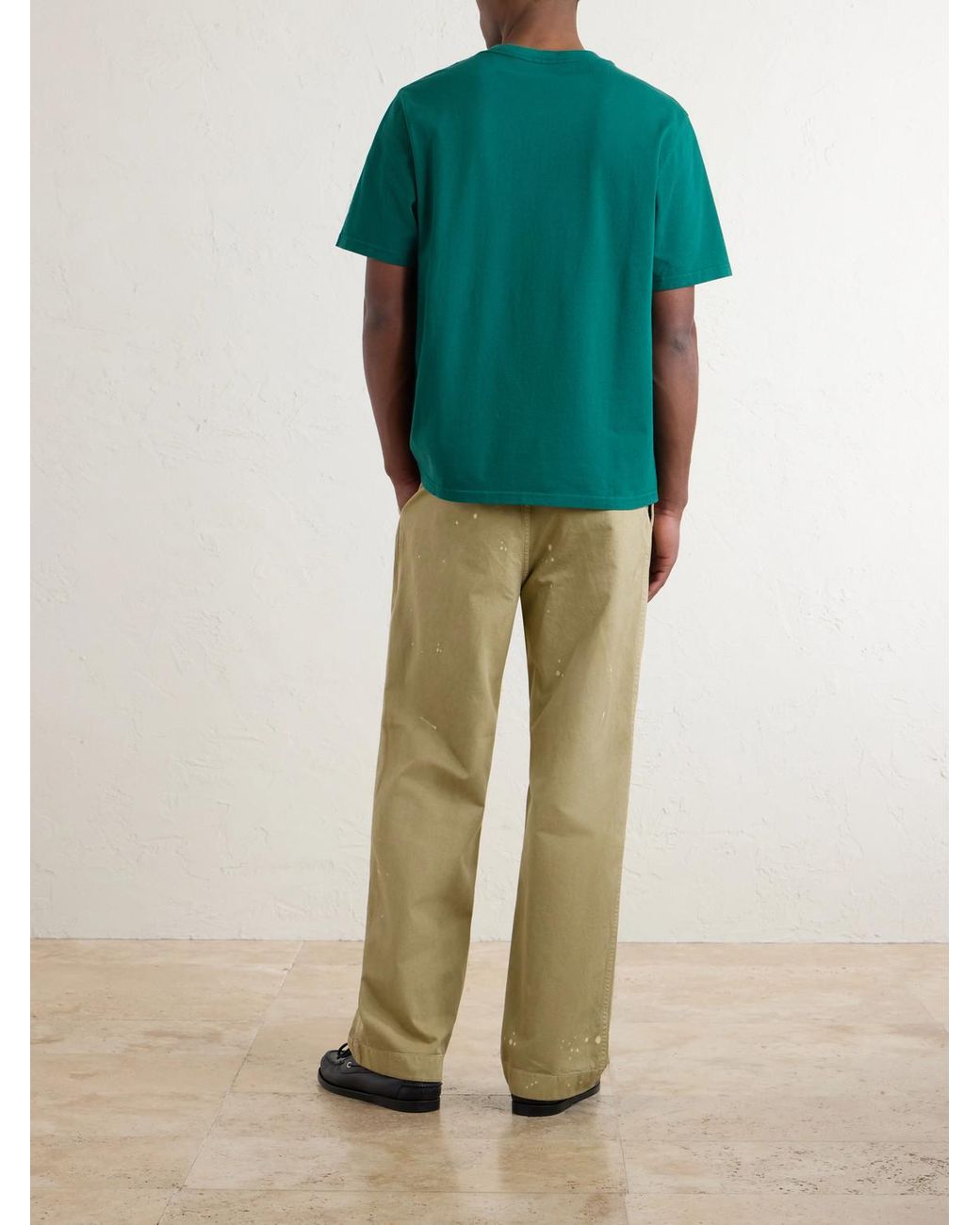 Aimé Leon Dore Green Logo-Embroidered Cotton-Jersey T-Shirt for men