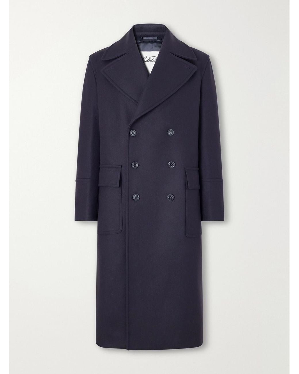 Valstar Blue Clifford Double-Breasted Wool-Blend Felt Coat for men