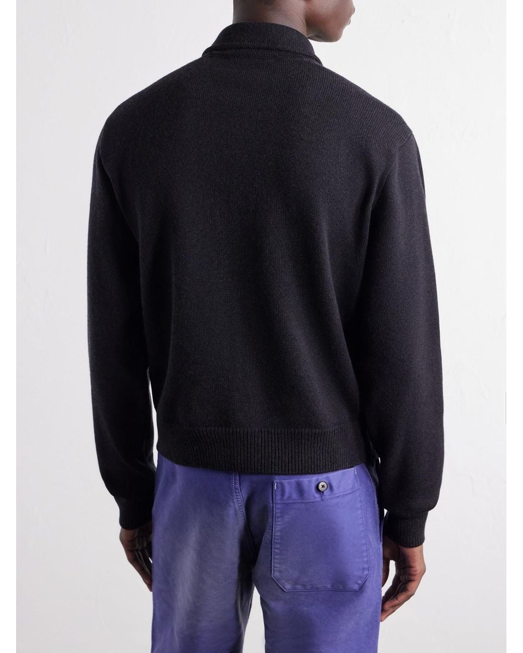Auralee Blue Wool Cardigan for men