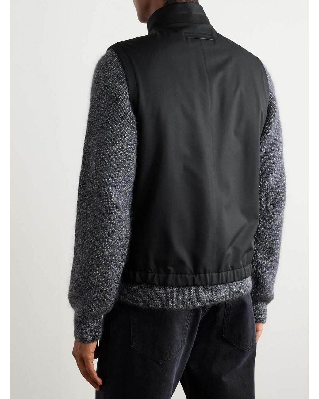 Zegna Black Slim-Fit Shell Gilet for men