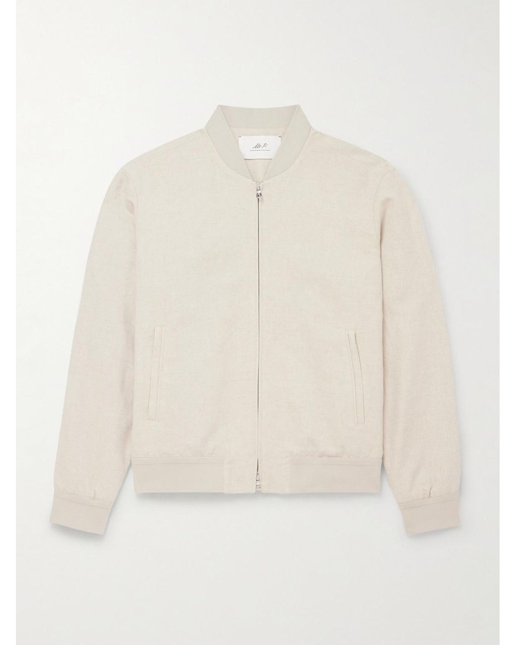 Mr P. Natural Linen And Cotton-blend Bomber Jacket for men