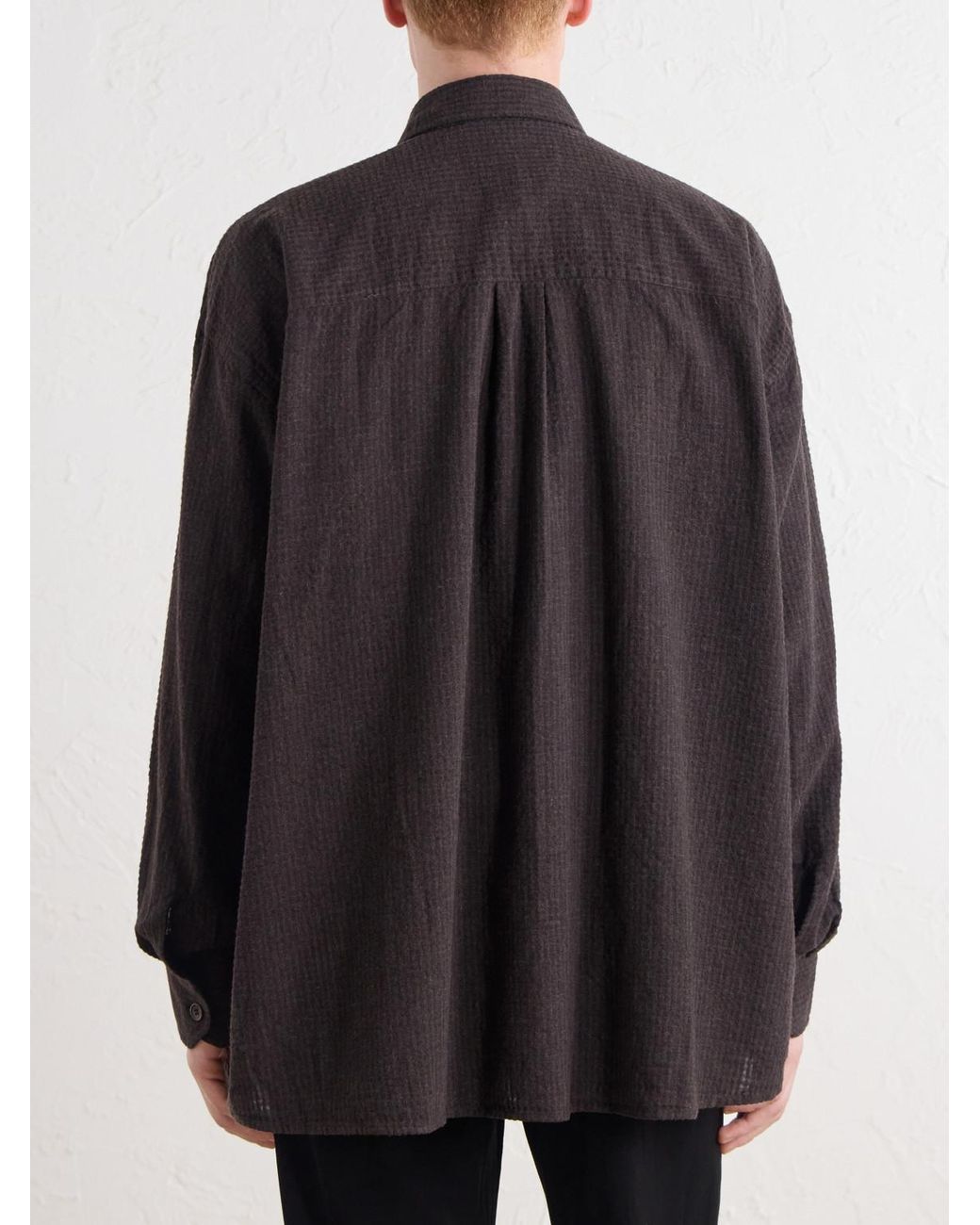Our Legacy Black Borrowed Checked Woven Shirt for men