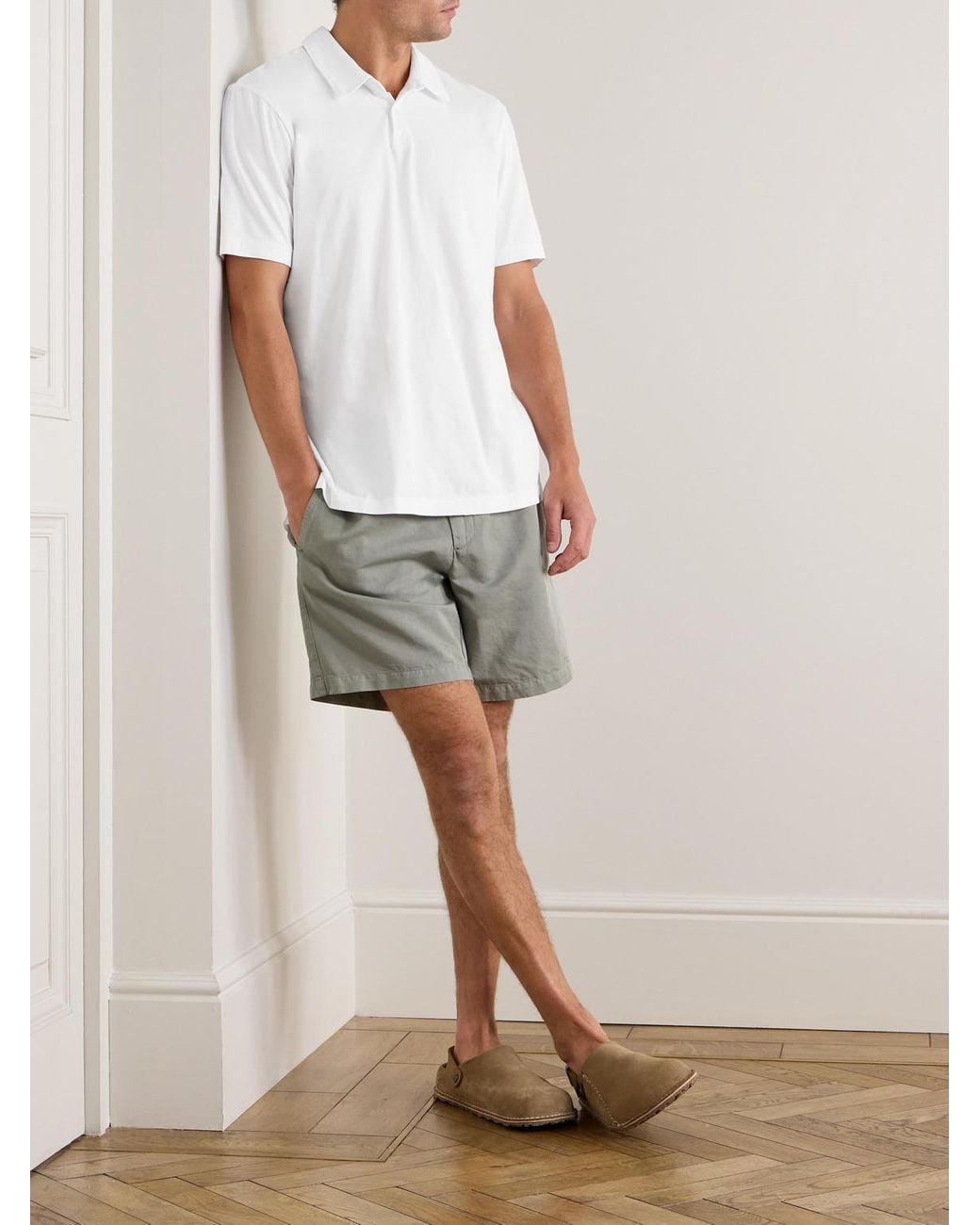 James Perse White Supima Cotton-Jersey Polo Shirt for men