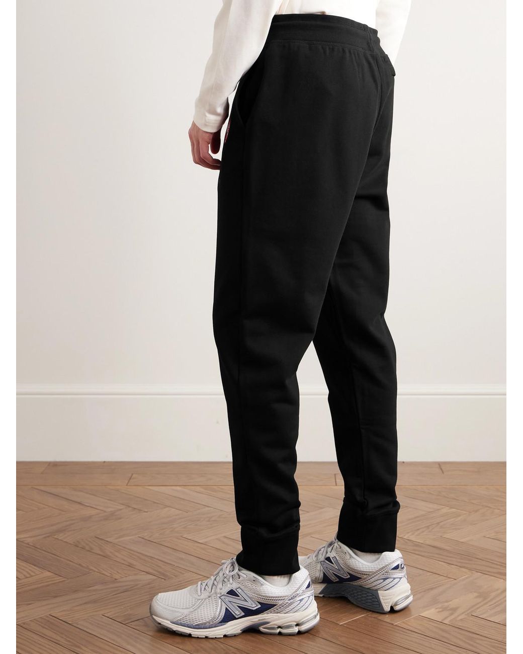 Canada Goose Black Huron Tapered Logo-Appliquéd Cotton-Jersey Sweatpants for men
