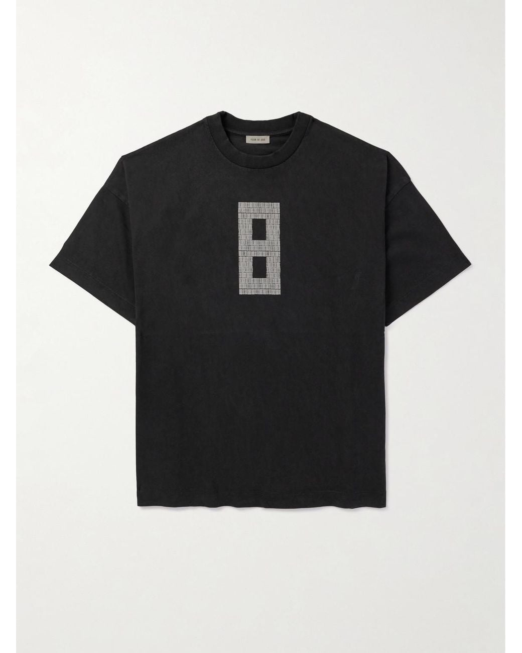 Fear Of God 8 Oversized Logo-Print Cotton-Jersey T-Shirt in Black