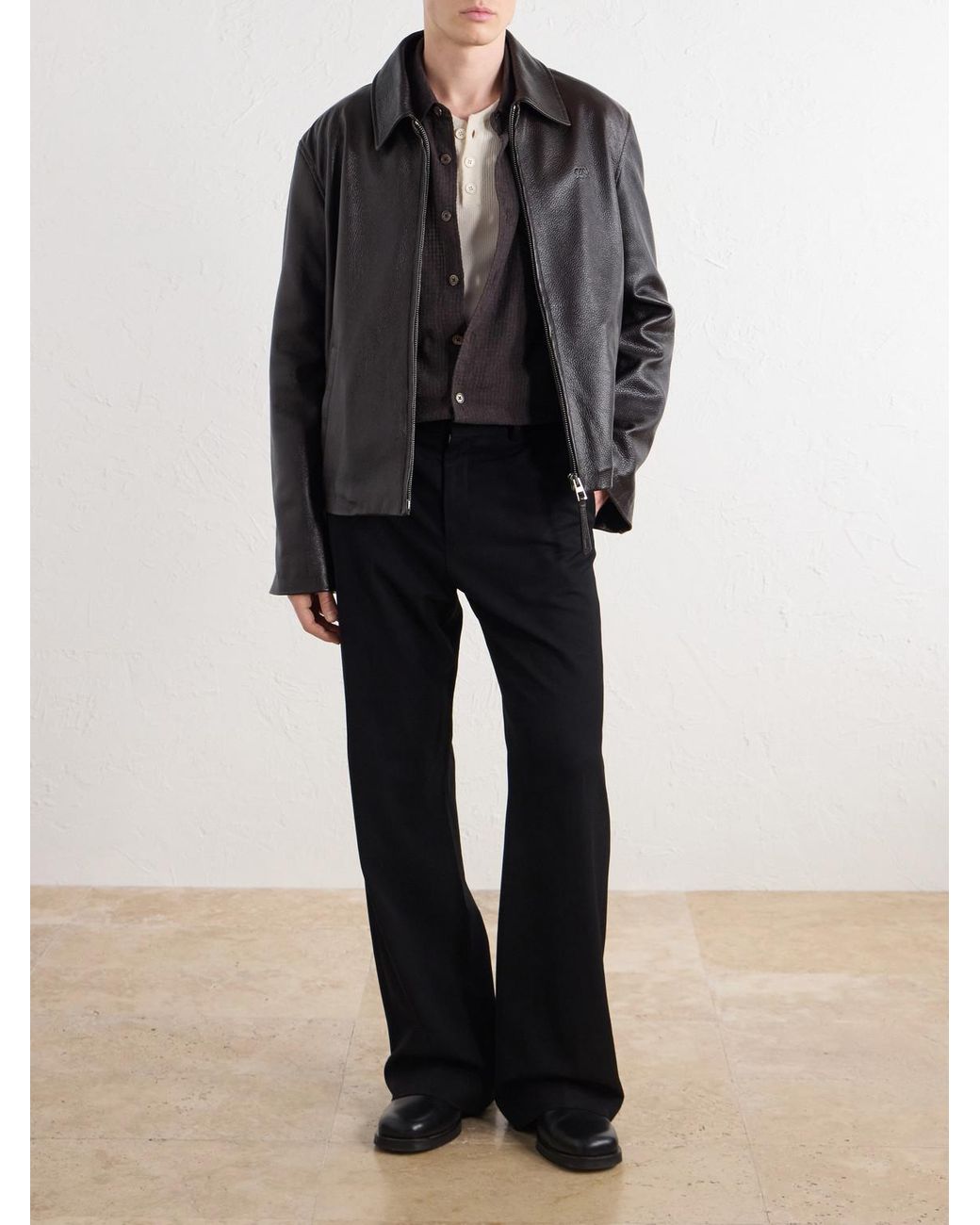 Our Legacy Black Borrowed Checked Woven Shirt for men