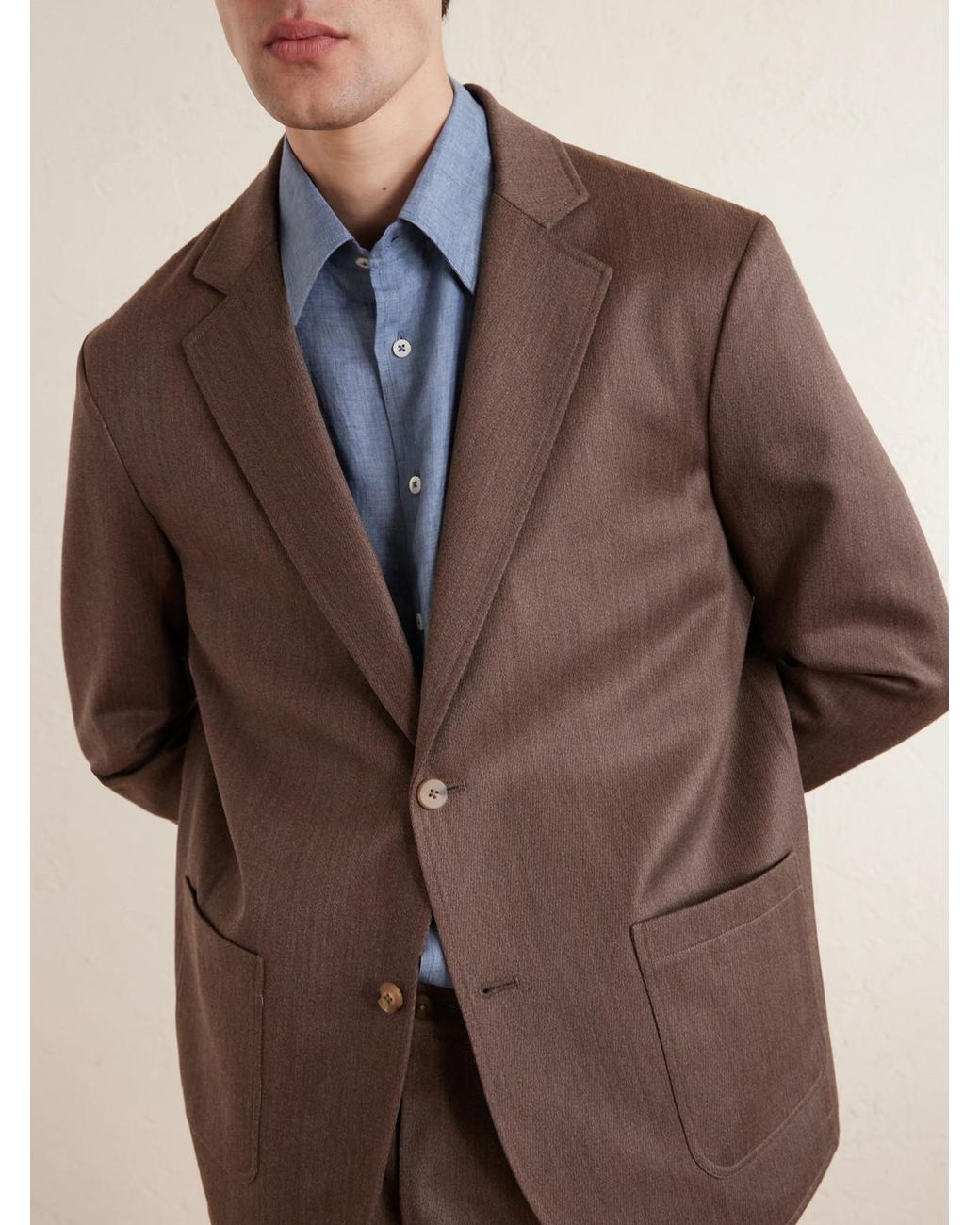 De Bonne Facture Brown Writers Wool And Cotton-Blend Suit Jacket for men