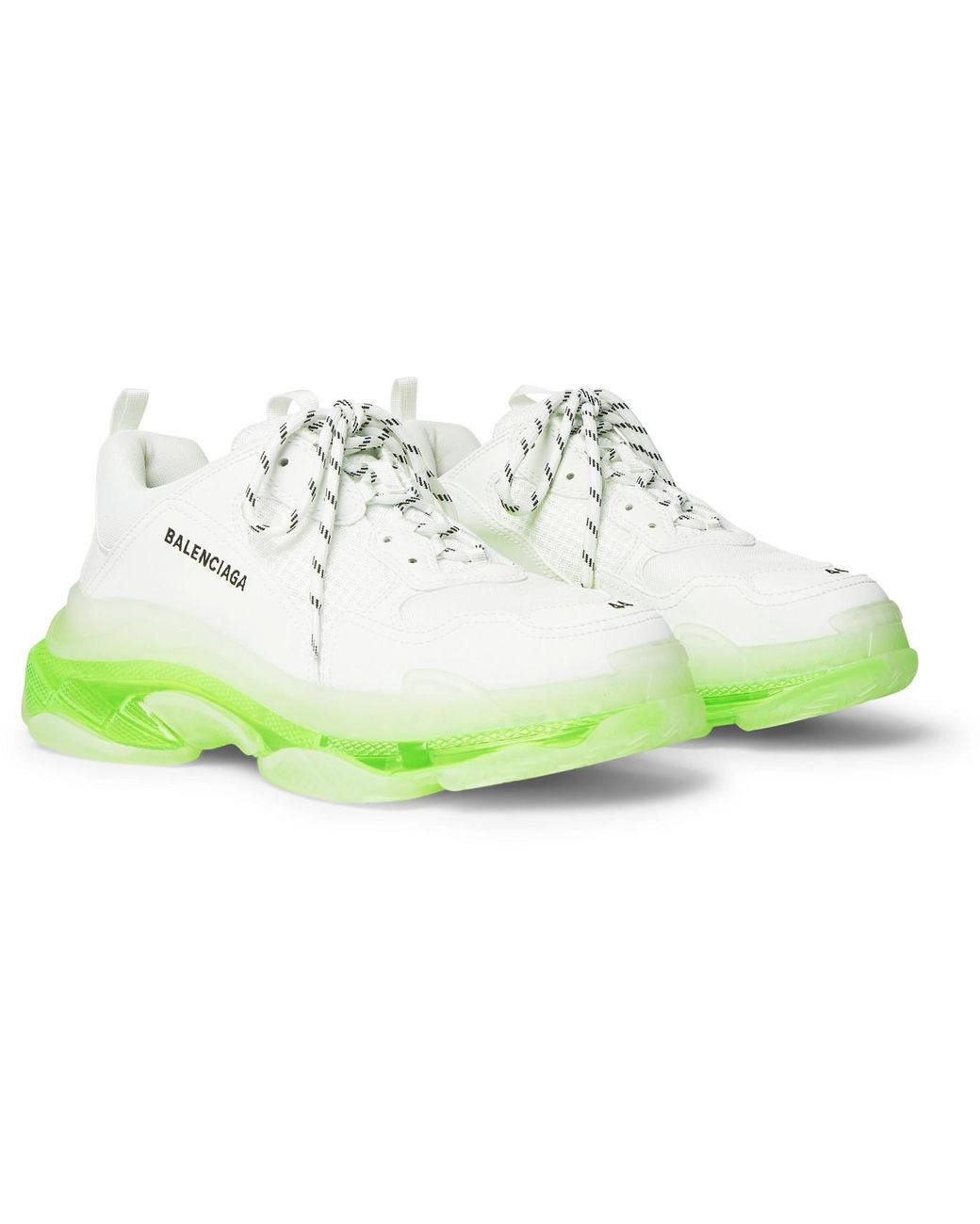 Balenciaga Triple S Clear Sole Mesh And Leather Sneakers in White for Men - Lyst