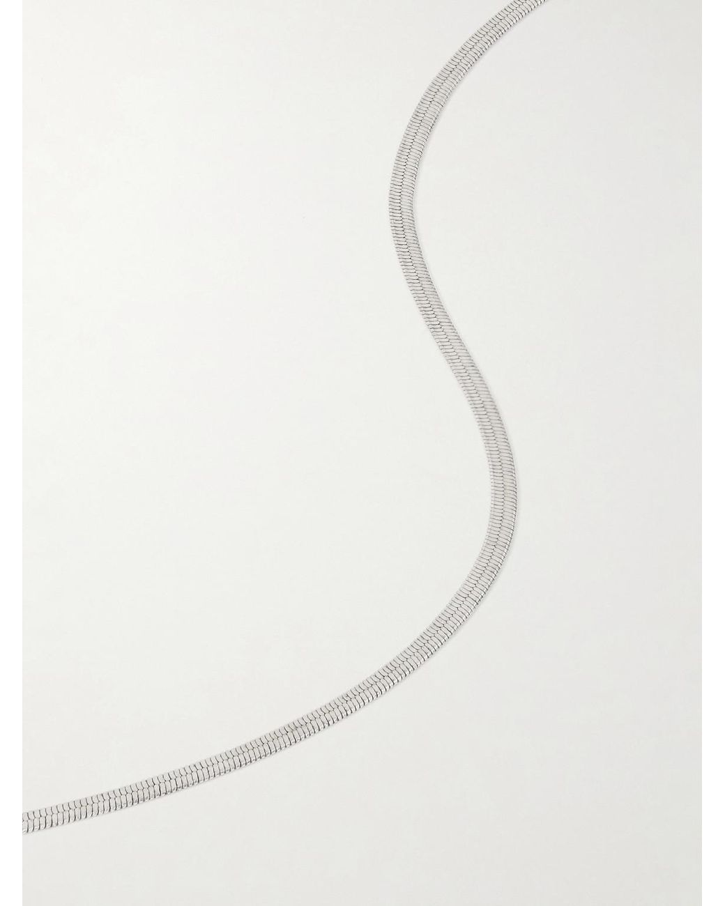 Saint Laurent White Silver-tone Chain Necklace for men