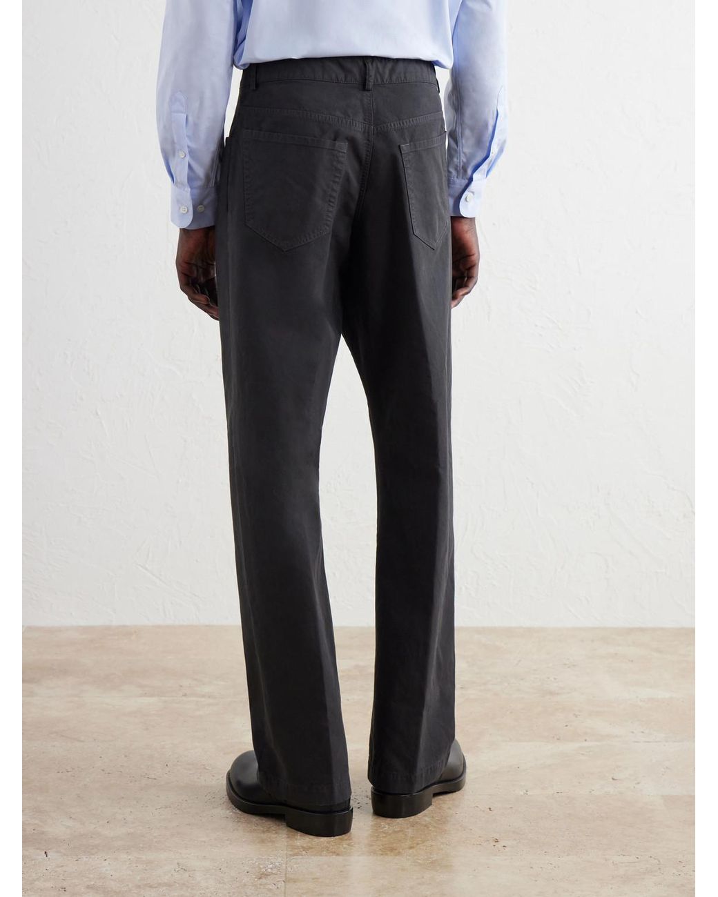Dries Van Noten Black Straight-Leg Cotton Trousers for men