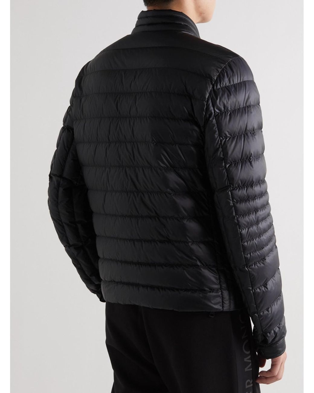 Moncler Black Helianthe Grosgrain-Trimmed Quilted Nylon Down Jacket for men