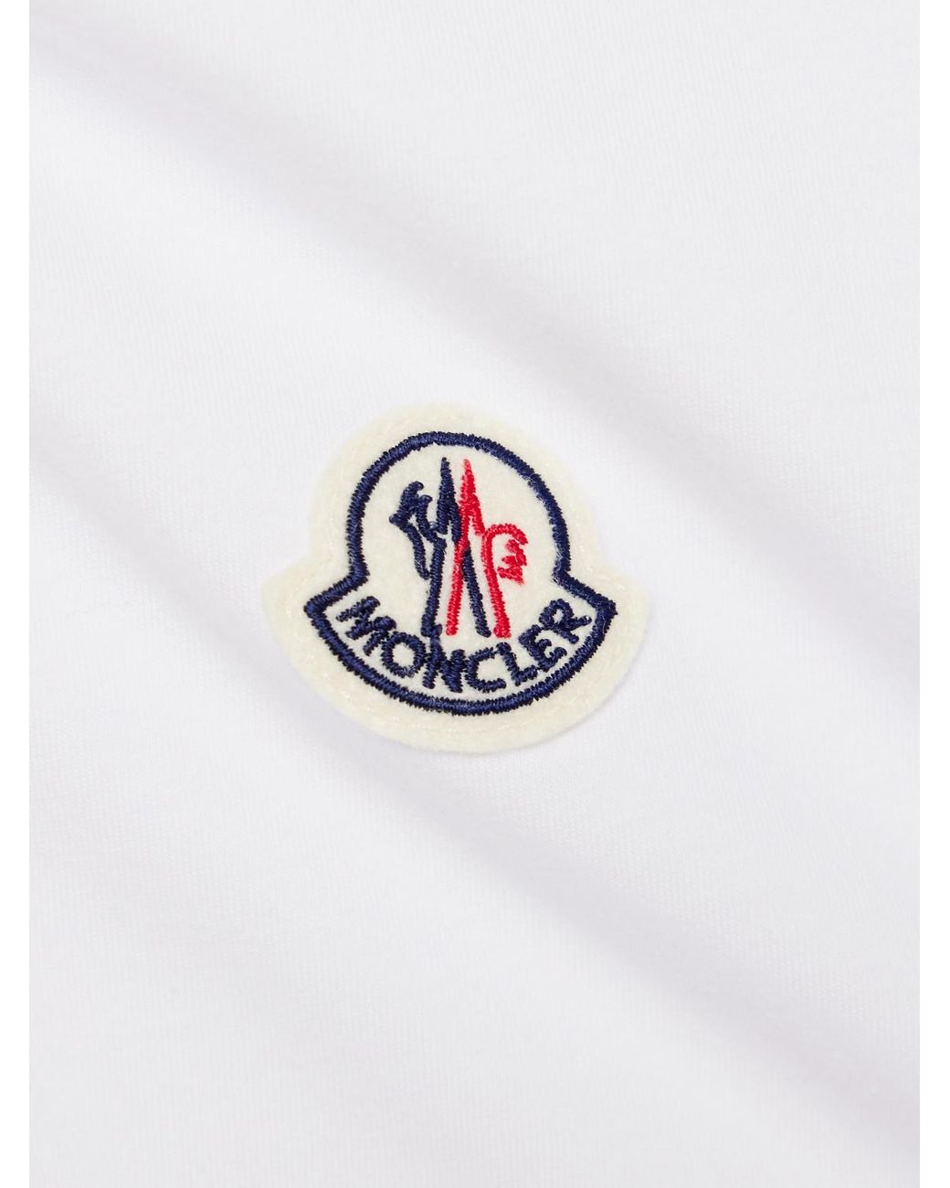 Moncler White Three-Pack Logo-Appliquéd Cotton-Jersey T-Shirts for men