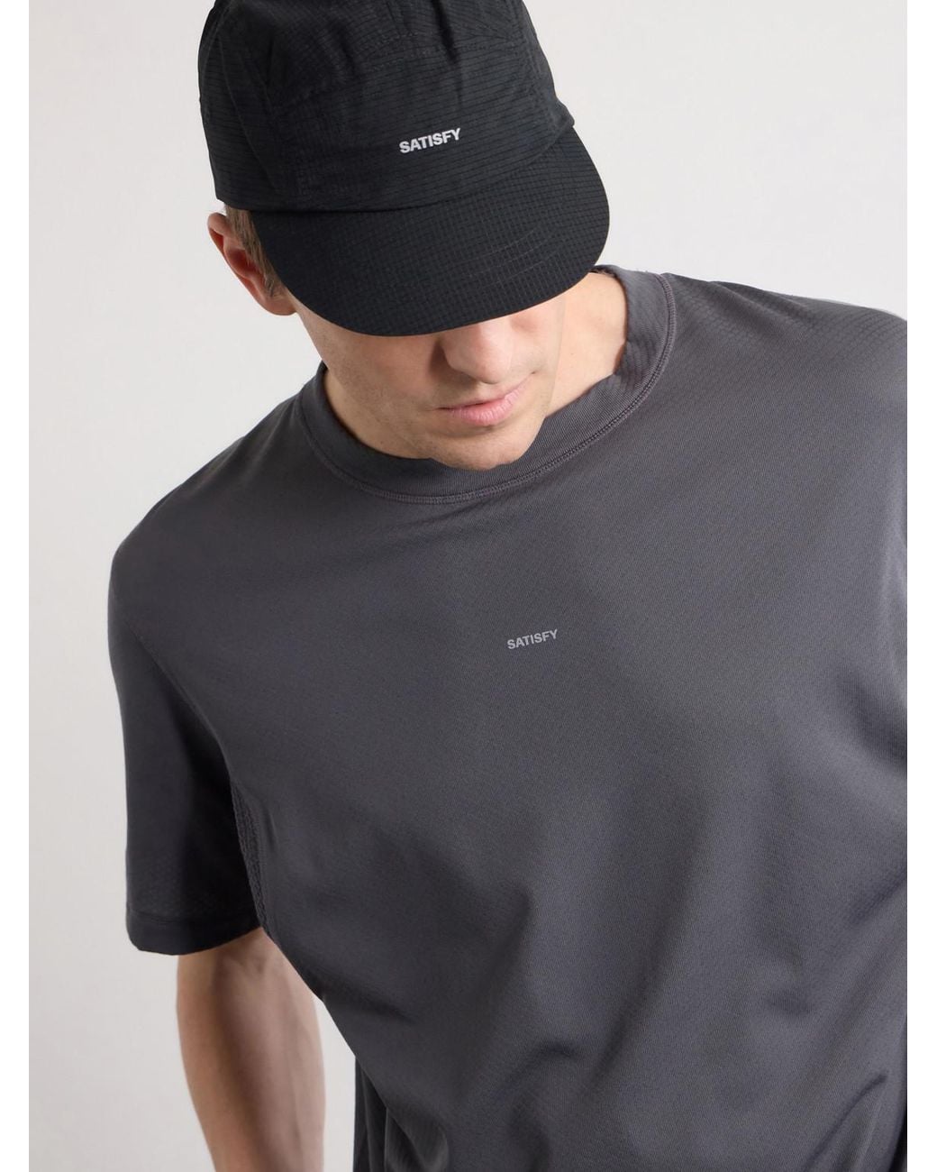 Satisfy Black Air Trail Logo-Print Rippy Cap for men