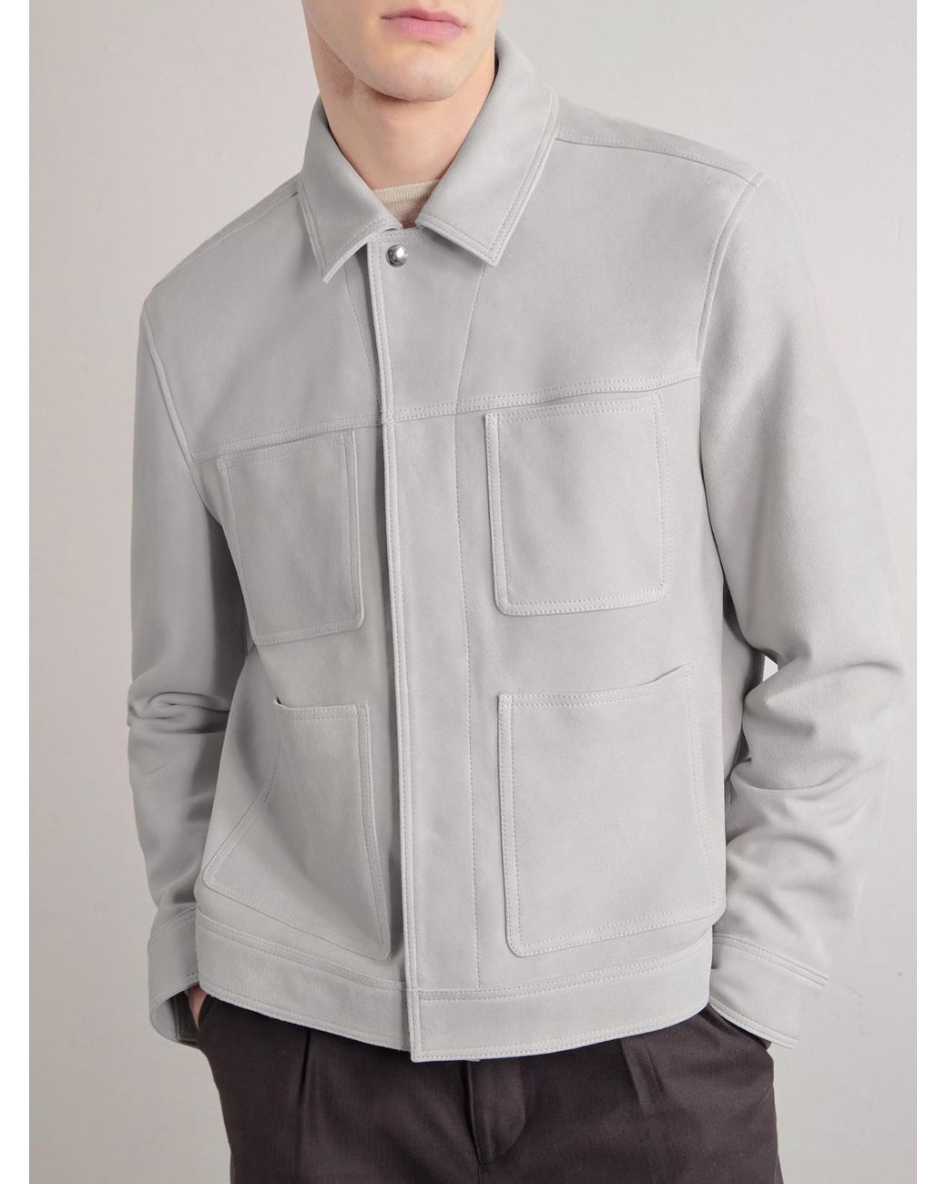 Mr P. White Suede Jacket for men