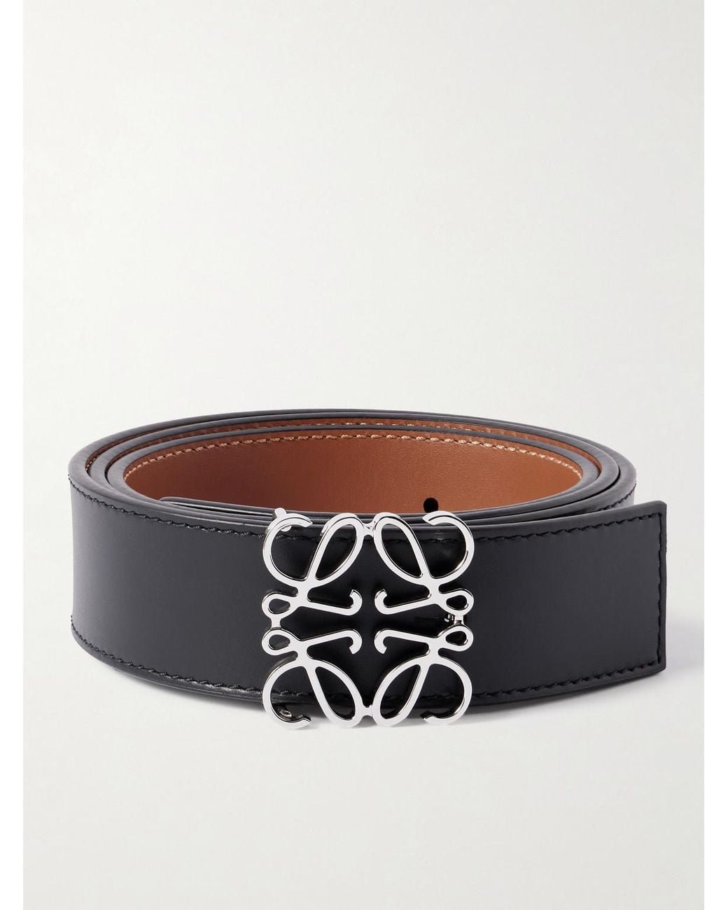 Loewe Black Anagram 3.5cm Reversible Leather Belt for men
