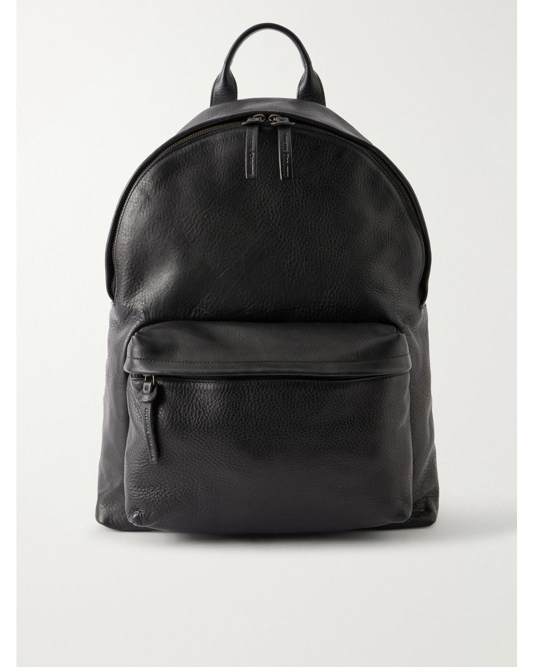 Officine Creative Black Oc Pack/001 Leather Backpack for men