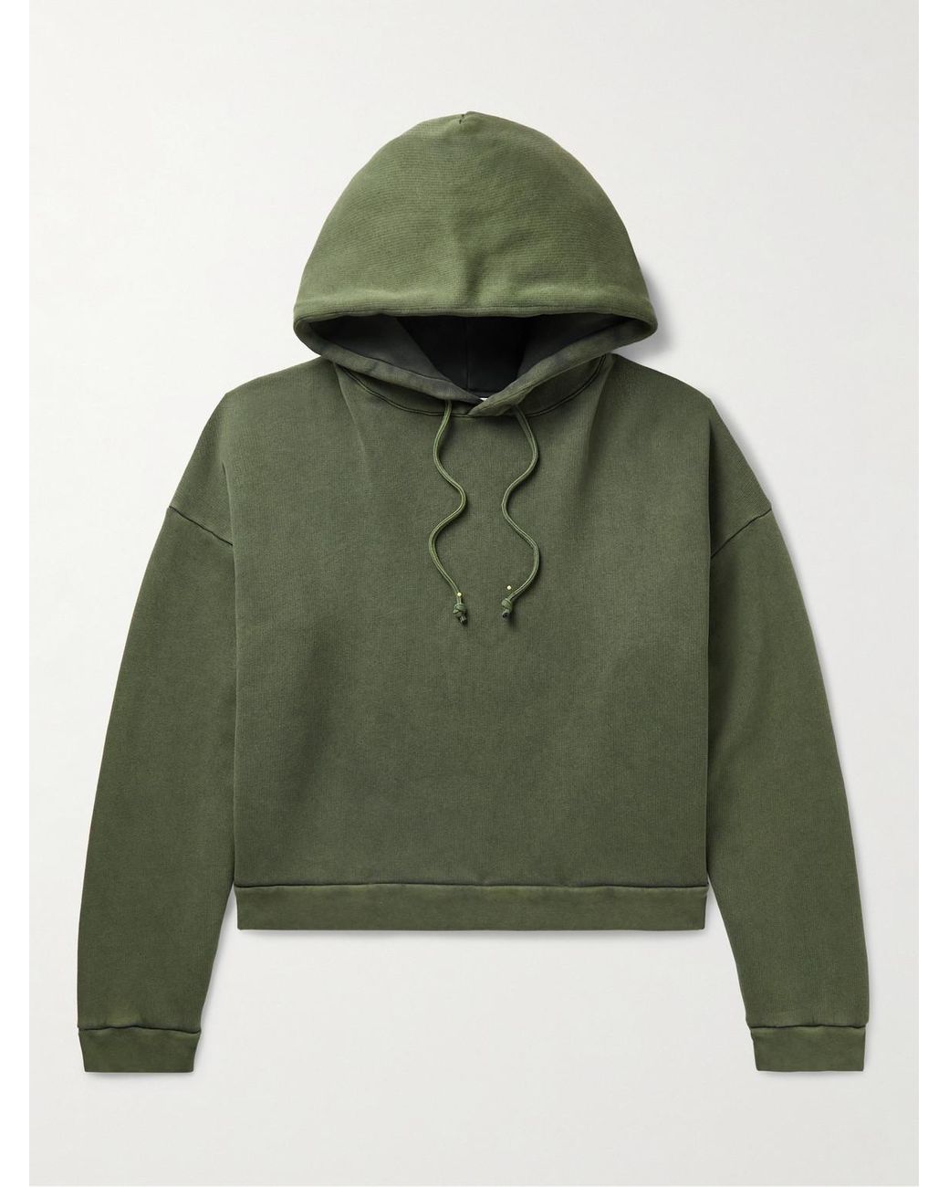 Acne Studios Fester H Cropped Cotton jersey Hoodie in Green for Men Lyst UK