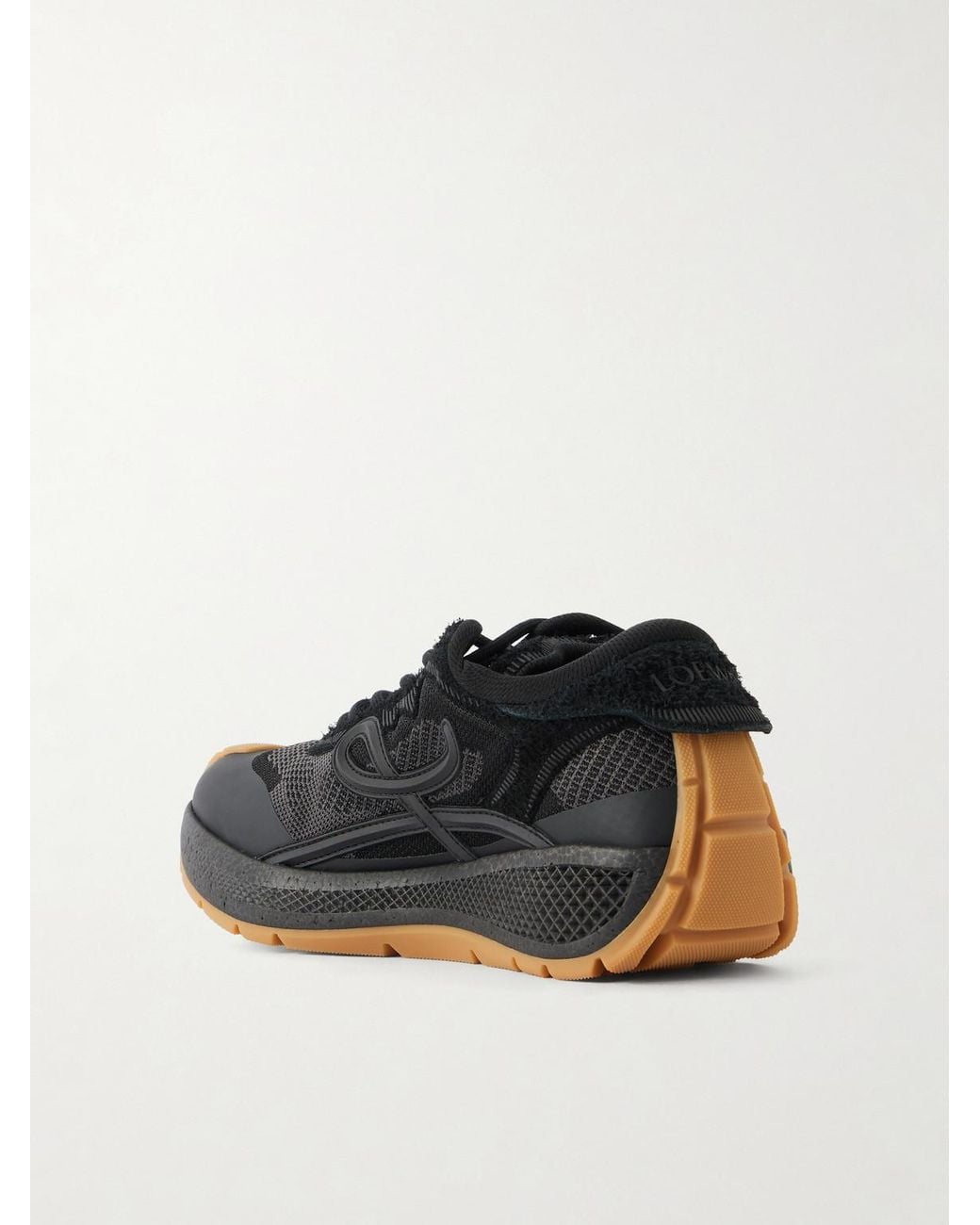 Loewe Black Pogo Rubber-trimmed Mesh Sneakers for men