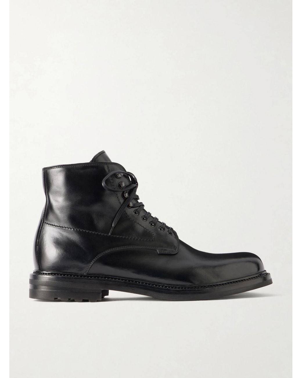 Officine Creative Black Aston 003 Lace-Up Leather Boots for men